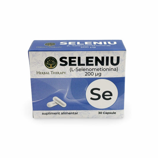 Seleniu (L-Selenometionina) 200 µg - Sprijină sănătatea tiroidiană și fertilitatea, 30 capsule
