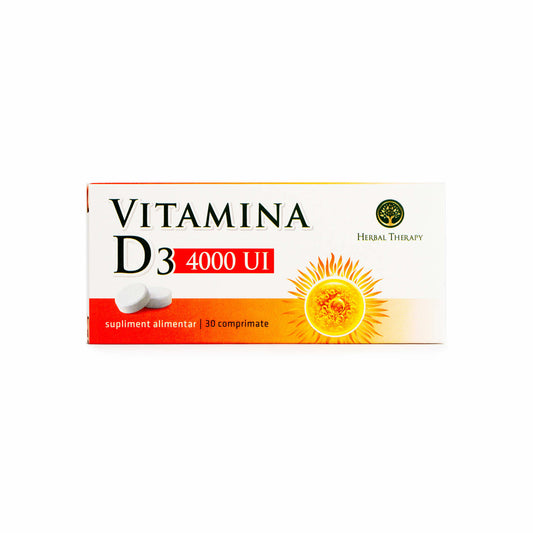 Vitamina D3 4000 UI, 30 comprimate – Supliment alimentar pentru oase, dinți & imunitate